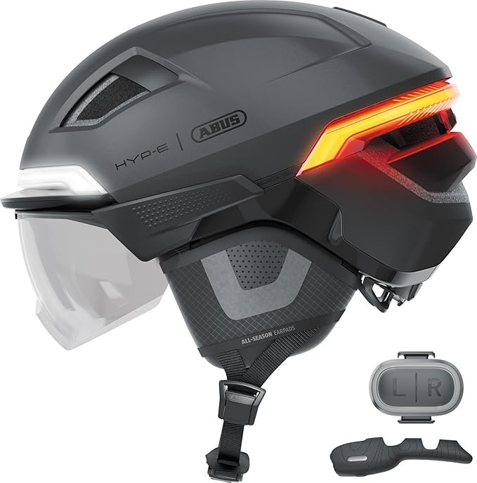 ABUS HYP-E B.LACE Casque vélo électrique avec feux - Gris