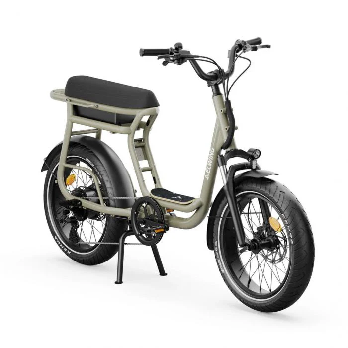 Elwing Yuvy 2 biplace Vélo Cargo Électrique (25 km/h) - Kaki